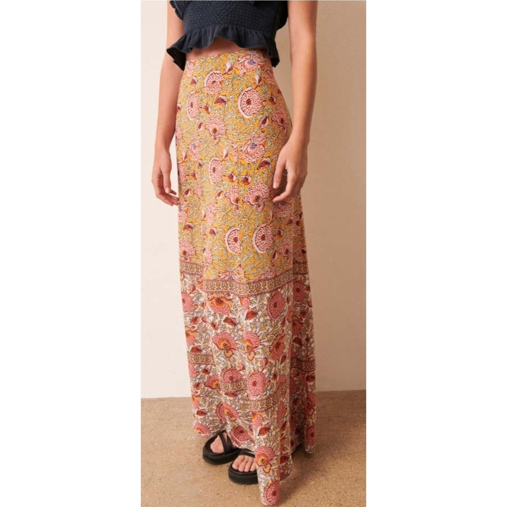 Ba&sh Vanessa Skirt Ocre Size 8 Boho Western Hippie Romance ($285) - Picture 2 of 10
